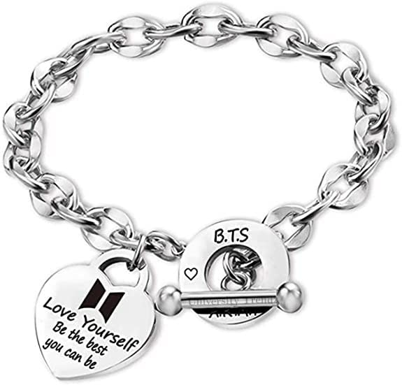 University Trendz Kpop Bangtan Boys Love Bracelet - Love Yourself BTS Army Charm Bracelet for BT Lover Fans/Boys/Girls