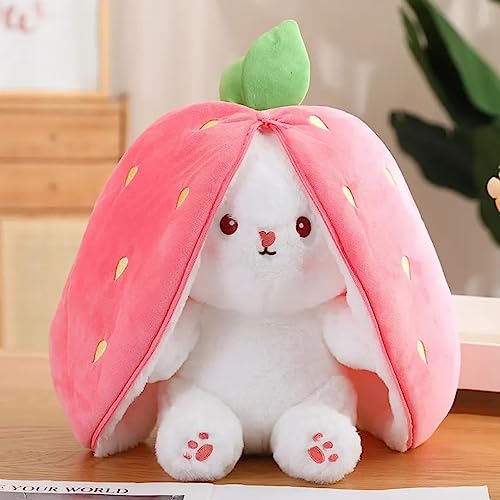 SCOOBA Reversible Rabbit Strawberry Stuffed Toy Small 25cm