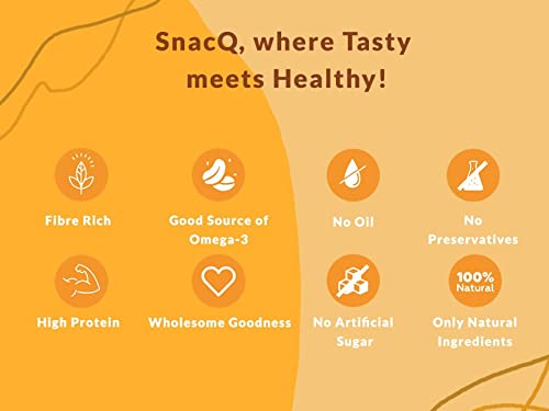 SnacQ Peanut Butter Granola | Delicious High Protein Breakfast Cereal | No Added Sugar, No Oil, No Preservatives | Tasty & Healthy Breakfast Cereal & Snack Gluten Free Peanut Butter Granola | 350 Grams (Pack of 1)