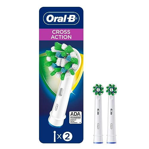 Oral B Cross Action Toothbrush Heads Pack Of 2 Replacement Refills For Electric Rechargeable