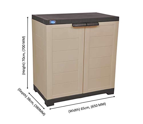 Prima Alfa 1 Plastic Cabinet for Storage | Space Organizer | Shelves | Cupboard | Living Room | Kids | Multipurpose for Home Kitchen & Office Camel & Brown Color