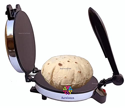 Aervinten Roti Maker Electric Automatic | chapati Maker Electric Automatic | Roti Maker Non Stick PTEE Coating Roti/khakhra/Paratha Maker - Stainless Steel Body]FG56