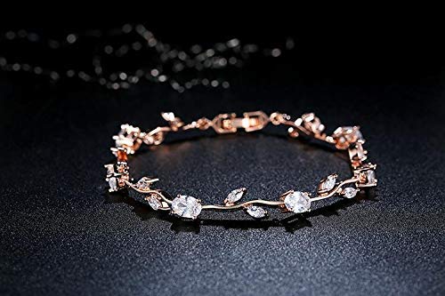 Shining Diva Fashion Stylish 18k Rose Gold Cubic Zirconia Bangle Bracelet for Women (9960b)