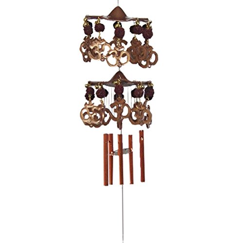 Feng Shui Om Rudraksha Double Layer Wind Chime Wall Decor Double Layer by Gupta Fancy Store