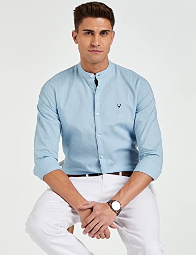 Allen Solly Men Slim Fit Shirt (ASSFWMOFX67262_Sky Blue_42_Sky Blue_42)