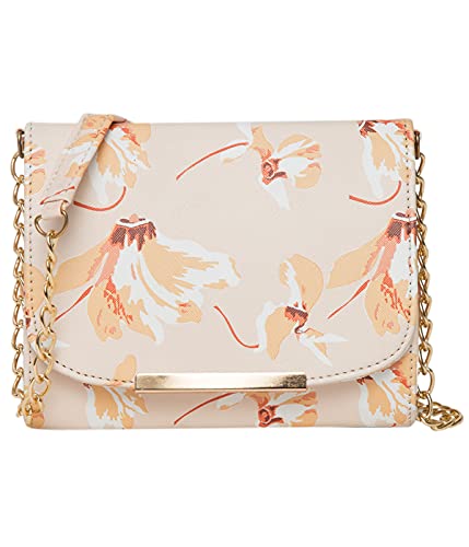ADISA Women Girls Floral Print Sling Bag (Cream)