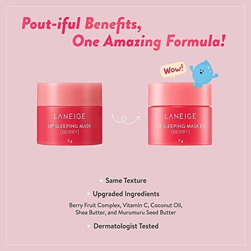 Laneige Lip Sleeping Mask EX, Moisturizing with Vitamin C, Antioxidant, Lip Balm for Dry lips - Berry, 8g