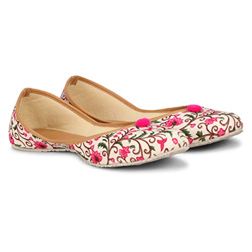 Tryfeet Classic Style Ethnic/Traditional -Jutti/Mojari for Women/Ladies Pink