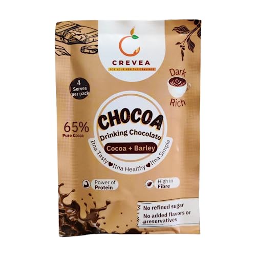 CREVEA Chocoa Chocolate Burst | Milk Mix | Total 20 Servings | Pack of 5