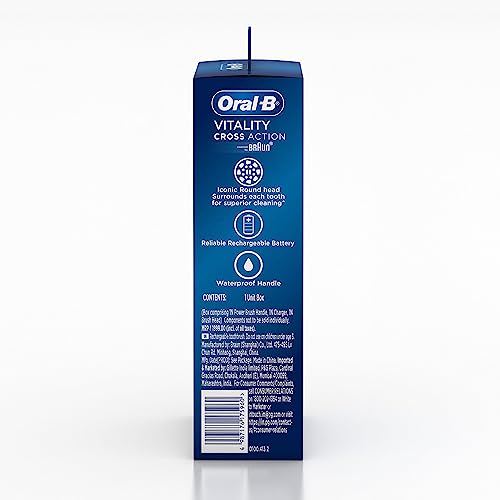 Oral B Vitality 100 Blue Criss Cross Electric Rechargeable Toothbrush for Adults Powered by Braun