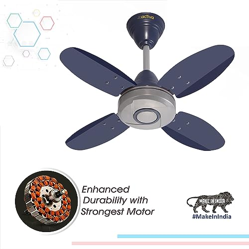 ACTIVA ORNET High Speed 850 RPM 4 Blades (600MM) Anti DUST Coating Ceiling Fan 2 Year Warranty (Silver Blue)