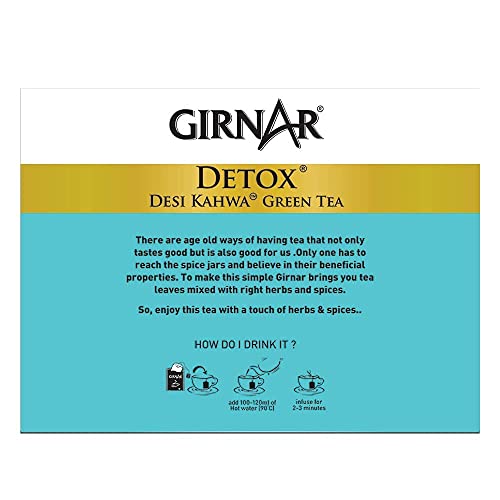 Girnar Food & Beverages Pvt. Ltd. Detox Green Tea (Desi Kahwa),250G (100 Tea Bags),250 Grams