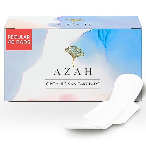 Sanitary Pads for Women By AZAH (Pack of 40 Regular) 100% Organic Sanitary Pads for Women Without Disposable Bag Cotton Sanitary Pads for Women