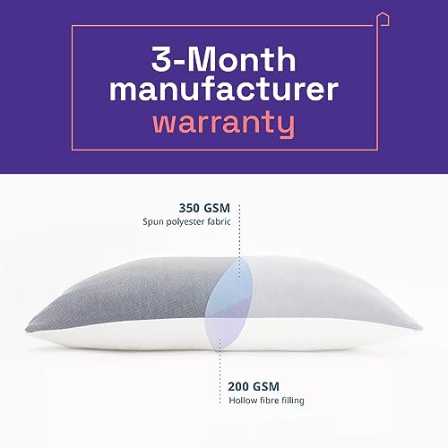 Wakefit Microfiber Height Adjustable Hollow Fibre Sleeping Pillow With Zip | Set of 2 (White And Grey,  27 X 16 Inches)