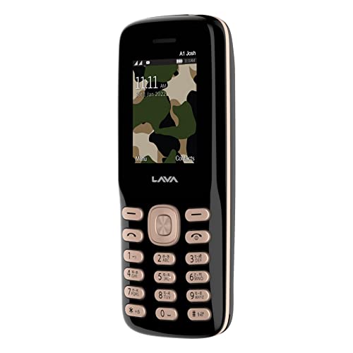 Lava A1 Josh with BOL Keypad Mobile, Bolne wala Phone, Message Speak, Caller Speak, Number Speak, 1000mAh Battery Black Gold