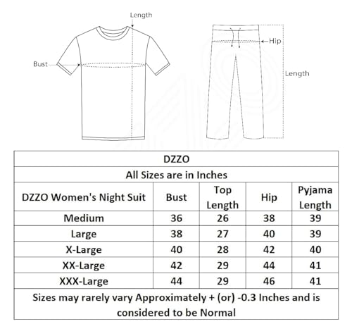 DZZO Cotton Night Suit for Women Girls | Women's Cotton Printed Night Suit Set Pyjama Set Sleepwear Nightwear Nightdress Loungewear (X-Large) Navy Blue