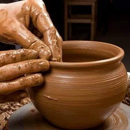 Salem Pottery Shop Earthenware Classic Handmade Organic Terracotta Clay Curd Pot (400 ml, Brown)