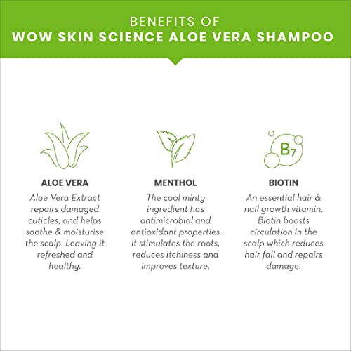 WOW Skin Science Aloe Vera Shampoo For Hydration and Soothing Scalp- For Dry, Weak, Dull Hair And Irritated scalp - 250ml