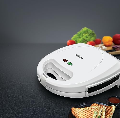 Wipro Vesta BS 301 3-in-1 Detachable 750 Watt Sandwich Maker |Triple Function - Toast, Grill & Waffle|Non Stick BPA & PFOA Free|Auto Temp Cut-off|2 Year Warranty| Regular Bread Size