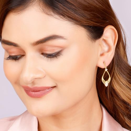 GIVA 925 Sterling Silver Golden Princess Earrings| Drops to Gift Women & Girls | With Certificate of Authenticity and 925 Stamp | 6 Months Warranty*