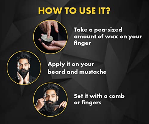 UrbanGabru Beard & Mustache Wax (50 gm) for Strong Hold | Natural Beard Wax | Enriched with Vitamin E & Omega-3 | Gives Natural Shine