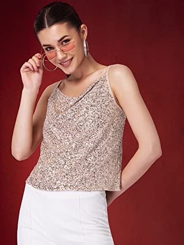 Faballey Women's Regular Fit Blouse (TOP06324_Beige