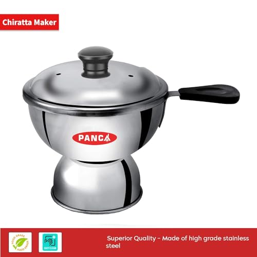 Panca Chiratta Puttu Maker with Handle Use with Pressure Cooker Puttu Kutti Puttu Steamer Silver, Make in India