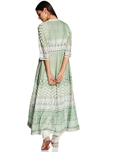 W for Woman Women's Cotton Kurta (19FEW12067-111099_Green_2XL (16))