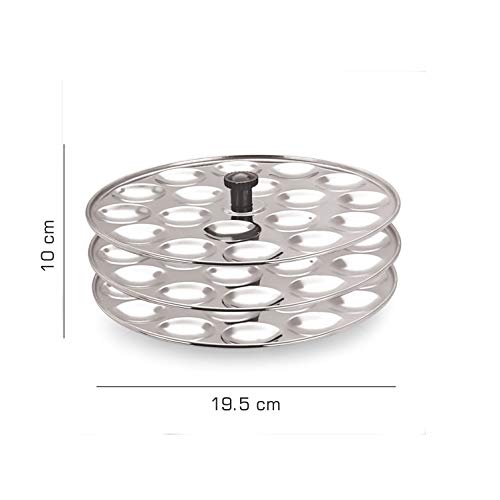 Eleven Rings Mini Idli 3 Plates Stainless Steel Idli Stand/Idli Maker Makes 54 Mini Idlis at Once. (3 Plate Mini Idli)