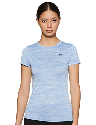 Reebok Women's Striped Slim fit Sports T-Shirt (FQ4945_Fluid Blue X-Small)