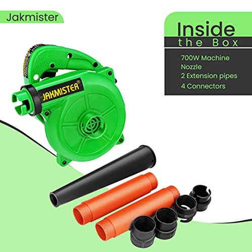 Jakmister 600W Anti-Vibration with 2 Extension Pipe Vacuum Cleaner/Electric Air Blower and Suction Dust Cleaner for AC/Computer/Home