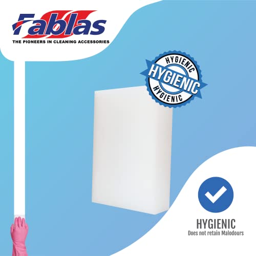 F A B L A S Neo Guard Sponge Melamine Stain Remover Magic Eraser Original, Durable Cleaning, Multifunctional for House, Bathroom etc Chemical Free Eraser Foam (White, 110x70x30mm, Pack of 6 Pcs)