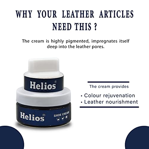 Helios Coloured Shoe Cream - 48 GM with Applicator (Black)