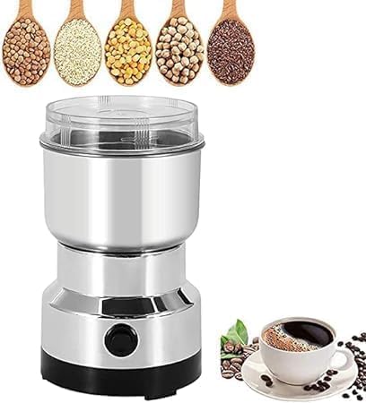 Coffee Grinder Multi-Functional Electric Stainless Steel Herbs Spices Nuts Grain Grinder, Portable Coffee Bean Seasonings Spices Mill Powder Machine Grinder for Home and Office