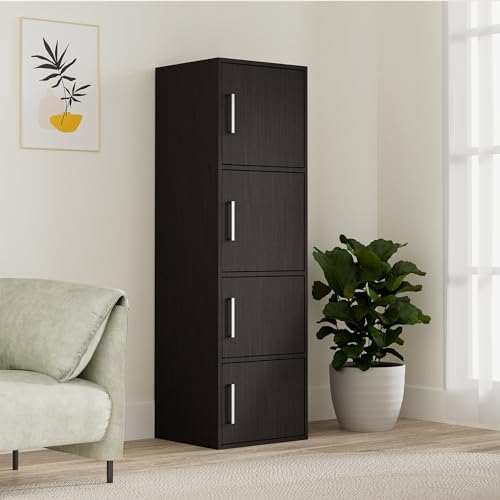 Amazon Brand - Solimo Altamore Engineered Wood 4 Tier Storage Cabinet (Wenge Finish)