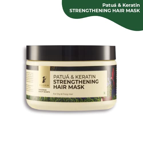 Pilgrim Amazonian Patuá&Keratin Strengthening Hair Mask For Dry&Frizzy Hair With Sacha Inchi For Women&Men|Hair Mask For High Shine&Hydration|Hair Mask For Smoothening Hair|Silicon Free|200Gm