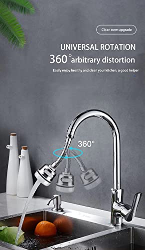 GLUN® 360 Rotation Crome Finish Kitchen Sink Faucet Extender Spouts Shower Tap 3 Level Adjusting Water Faucet for Saving Water