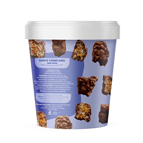 Fit & Flex Choco Cornflakes Granola Mini Bites Oat Rich, Healthy Chocolate Snacks with Rice Crispies Rich Fibre and High Protein Granola Bars Sweet Dessert for Kids - Pack of 1, 250gm