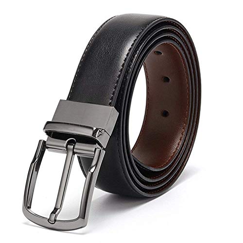 KAEZRI Men's Leather Belt (katacobra-BL_34_Black & Brown)