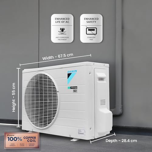 Daikin 0.8 Ton 3 Star, Fixed Speed Split AC (Copper, PM 2.5 Filter, 2022 Model, FTL28U, White)