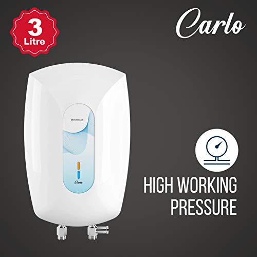 Havells Carlo 3 Litre 3000 kw Instant Water Heater (White Blue)