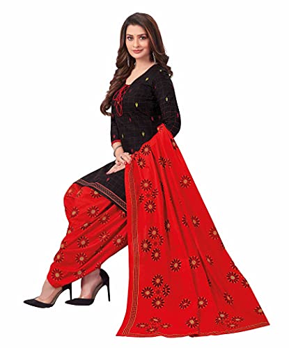 Miraan Cotton Printed Readymade Salwar Suit For Women(BANDCOLOR940XL, Black, XL)