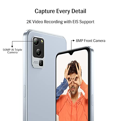 Lava Blaze 5G (Glass Blue, 4GB RAM, UFS 2.2 128GB Storage) | 5G Ready | 50MP AI Triple Camera | Upto 7GB Expandable RAM | Charger Included | Clean Android (No Bloatware)