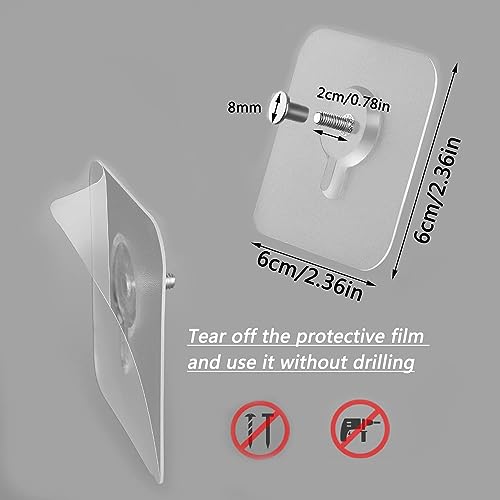 Zulaxy Photo Frame Hooks for Wall Without Drilling, 10 Pack Self Adhesive Hooks for Wall Heavy Duty Strong Nail Free for Hanging Photo Frame (Hanging Hook, Transparent) Stainless Steel