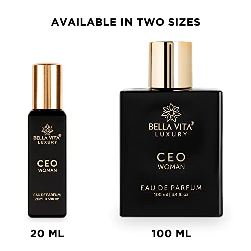 Bella Vita Luxury CEO Woman Eau De Parfum Perfume with Ylang Ylang, Vanilla, Musk, Tonka & Plum|Spicy Long Lasting EDP Fragrance Scent for Women 20ml