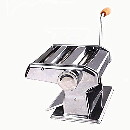 Alexindia marketing Stainless Steel Pasta Noodle Maker Machine with Suction Base, Hand Crank and Clamp, 18x13x16 cm,