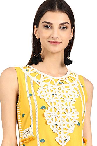 W for Woman Women's Cotton Kurta (18AUW17463-51144_Yellow_L (12))