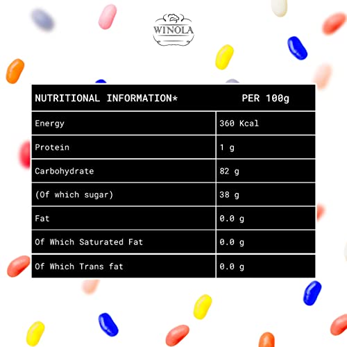 Winola Jelly Beans 100% Veg, Gelatine Free (1 kg), Mixed Fruit