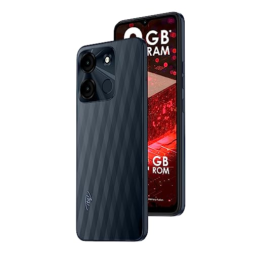 itel A60s (4GB RAM + 64GB ROM, Up to 8GB RAM with Memory Fusion | 8MP AI Rear Camera | 5000mAh Battery with 10W Charging | Faceunlock & Fingerprint -Shadow Black