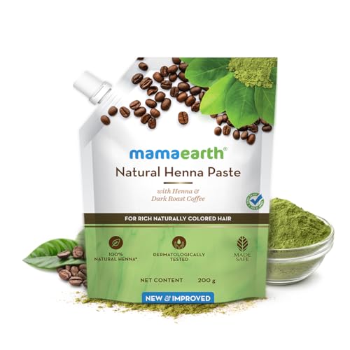 Mamaearth Natural Henna Paste, Ready To Apply, With Henna & Dark Roasted Coffee For Rich Naturally Colored Hair, 200g